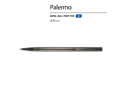 Ручка шариковая автоматическая BrunoVisconti® PALERMO цвет корпуса вороненая сталь, 0.7 мм - рис 2.