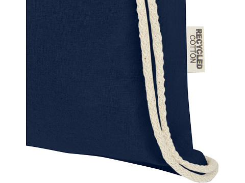 Oregon сумка-кисет из переработанного хлопка, сертифицированного согласно GRS, плотностью 140 г/м² - Темно - синий - рис 4.