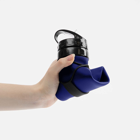 Складная бутылка для воды Langfossen, синяя - рис 8.