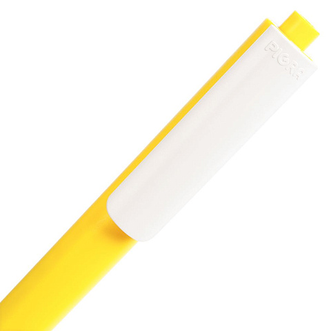 Ручка шариковая Pigra P03 Mat, желтая с белым - рис 5.