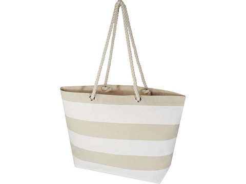 Florida пляжная эко-сумка из переработанного материала, сертифицированного по стандарту GRS, плотностью 270 г/м² 18L - Натуральный / Белый