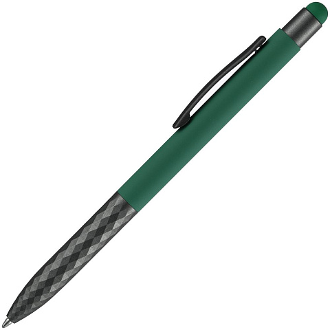 Ручка шариковая со стилусом Digit Soft Touch, зеленая - рис 3.
