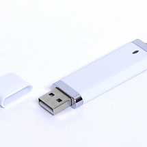 USB-флешка промо на 128 Гб прямоугольной классической формы, белый