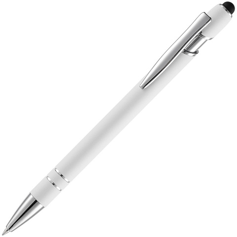 Ручка шариковая Pointer Soft Touch со стилусом, белая - рис 2.