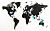 Деревянная карта мира размер S (черная), качество А - миниатюра