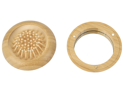 Расческа с зеркалом из бамбука Daisy, натуральный - рис 7.