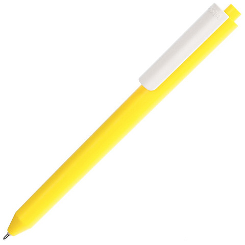Ручка шариковая Pigra P03 Mat, желтая с белым - рис 2.
