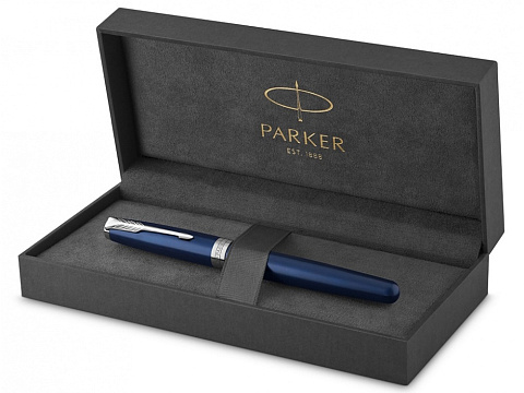 Перьевая ручка Parker Sonnet Blue Subtle CT, перо: F, цвет чернил: black, в подарочной упаковке - рис 2.