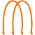 Ручки Corda для пакета M, оранжевый неон - миниатюра
