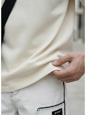 Футболка Oversize Premium 210, молочно-белая - рис 4.