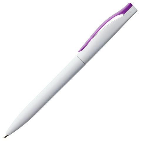 Ручка шариковая Pin, белая с фиолетовым - рис 3.
