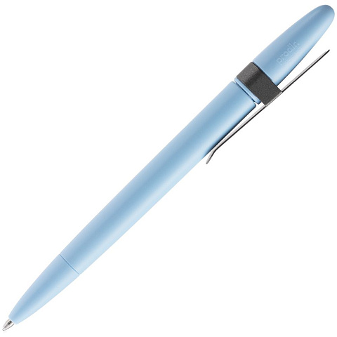 Ручка шариковая Prodir DS5 TSM Metal Clip, голубая с серым - рис 4.