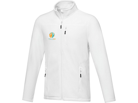 Мужская флисовая куртка Amber на молнии из переработанных материалов по стандарту GRS, белый - рис 4.