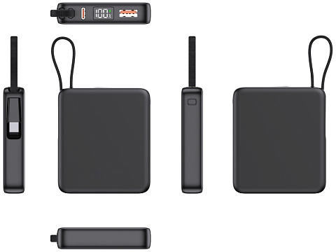 Внешний аккумулятор с подсветкой лого Nex, 5000 мАч, черный - рис 4.