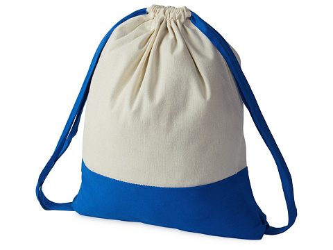 Рюкзак-мешок Cotton из хлопка 170 г, натуральный/синий