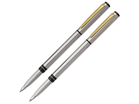 Набор Pierre Cardin PEN&PEN: ручка шариковая + роллер. Цвет - серебристый. Упаковка Е.