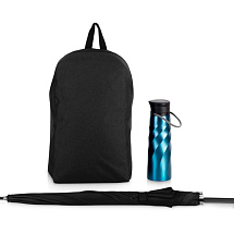 Подарочный набор с бутылкой для воды, зонтом и рюкзаком  Water element , синий