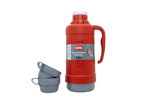 Термос со стеклянной колбой тм THERMOS PICNIC 40 Series Red 1,0L - рис 7.