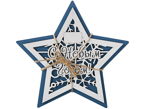 Шкатулка из фанеры в виде звезды Asteris, сине-серебристый - рис 6.