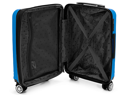 Чемодан TORBER В Отпуск, ярко-синий, полипропилен, 55 х 36 х 21,5 см, 37 л - рис 3.