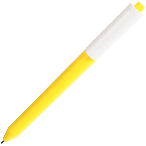 Ручка шариковая Pigra P03 Mat, желтая с белым - рис 3.