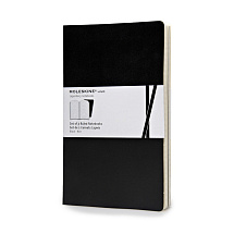 Записная книжка Moleskine Volant (в линейку, 2 шт.), Large (13х21см), черный