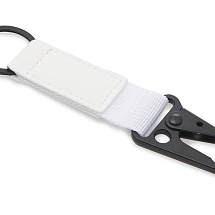 Брелок-ремувка Carabinier из ткани с вставкой из экокожи и карабином, белый