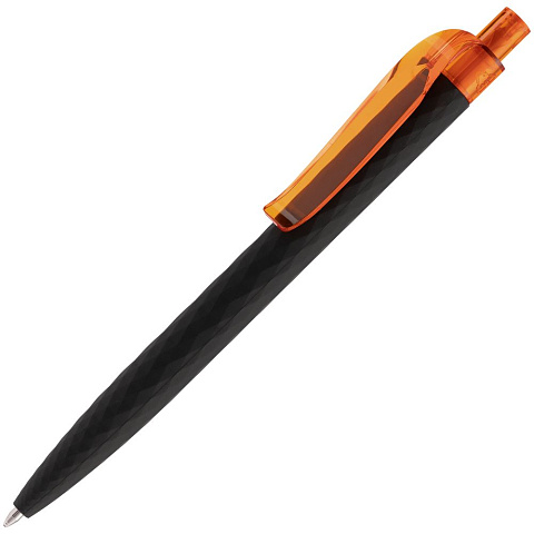 Ручка шариковая Prodir QS01 PRT-P Soft Touch, черная с оранжевым - рис 2.