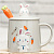 Кружка подарочная "Зайчик и ложка морковка" (серая) - миниатюра