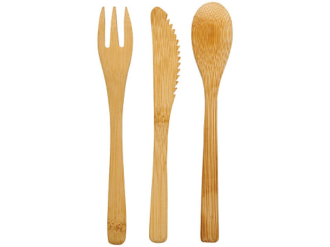 Набор столовых приборов Celuk из бамбука, натуральный - рис 3.