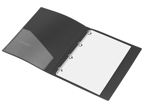 Папка на 4-х кольцах А4, черная - рис 5.