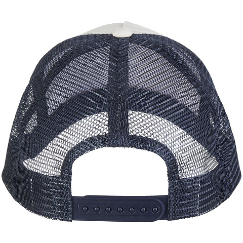 Бейсболка Blink, молочно-белая с синим (деним) - рис 4.