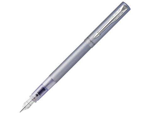 Перьевая ручка Parker Vector XL Silver Blue CT, цвет чернил blue, перо: F/M, в подарочной упаковке.