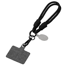 Брелок-браслет Bohemian c тканевым держателем для телефона, черный