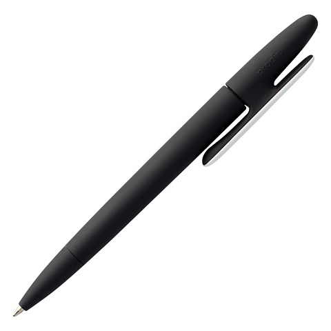 Ручка шариковая Prodir DS5 TRR-P Soft Touch, черная с белым - рис 4.