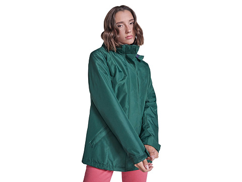 Парка утепленная America женская, бутылочный зеленый - рис 5.