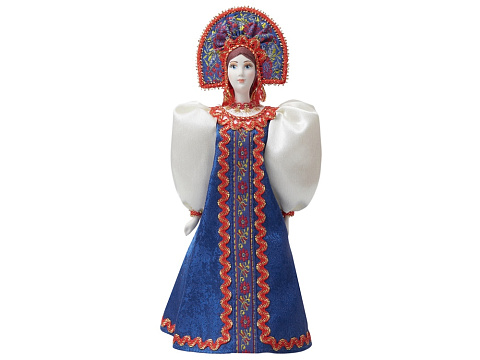 Подарочный набор: кукла фарфоровая, мед, синий - рис 9.