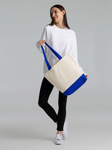 Холщовая сумка Shopaholic, ярко-синяя - рис 8.