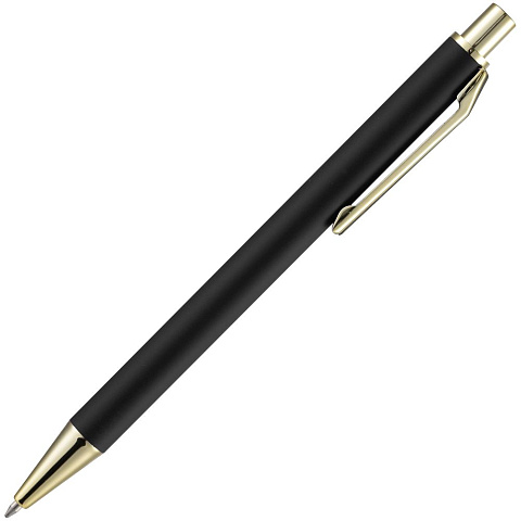 Ручка шариковая Lobby Soft Touch Gold, черная - рис 4.