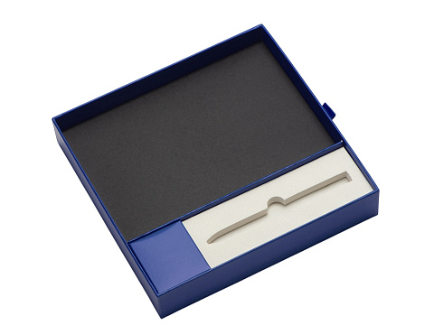 Набор блокнот в гибкой обложке А5 и металлическая шариковая ручка Nabokov, синий - рис 13.