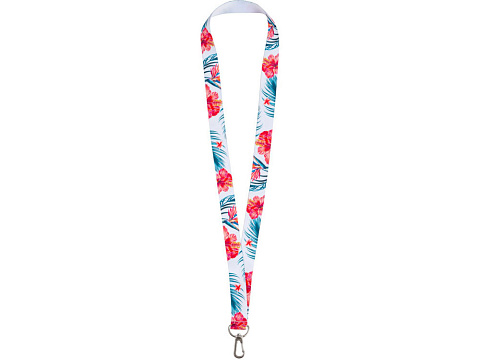 Ланъярд 2 см под сублимацию с трендовым карабином, серебристый - рис 2.