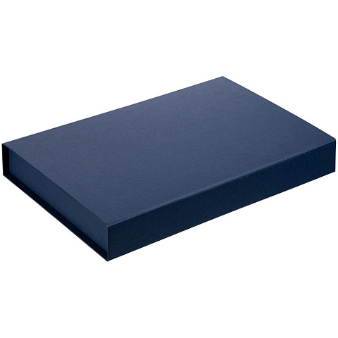 Коробка Silk с ложементом под ежедневник 13x21 см, флешку и ручку, синяя - рис 2.