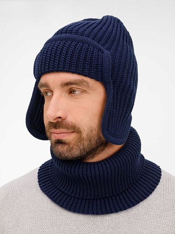 Шапка-ушанка Catch Match, темно-синяя - рис 8.