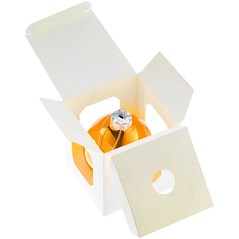 Елочный шар Finery Gloss, 8 см, глянцевый оранжевый - рис 5.