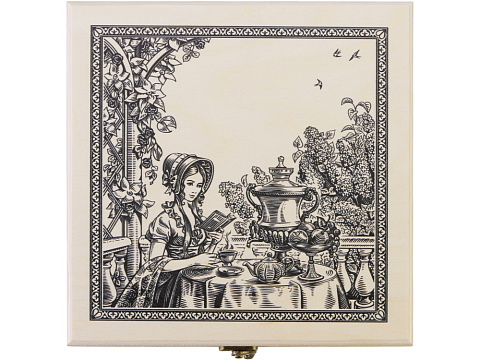 Подарочный набор с чаем Чайный букет в деревянной шкатулке, натуральный - рис 4.