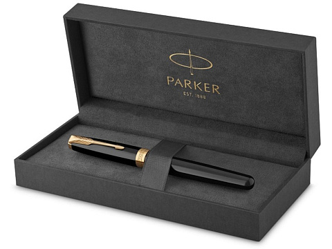 Перьевая ручка Parker Sonnet Black Lacquer GT, перо: F или М , цвет чернил: black, в подарочной упаковке - рис 2.