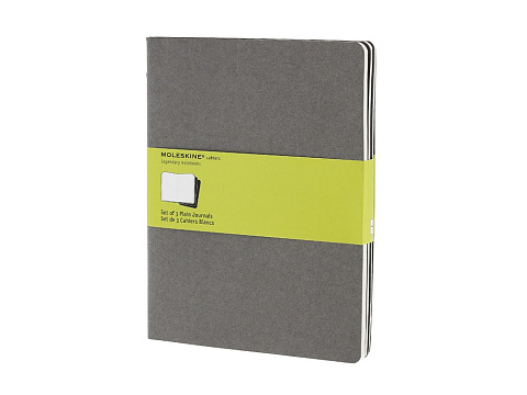 Записная книжка Moleskine Cahier (нелинованный, 3 шт.), ХLarge (19х25см), серый