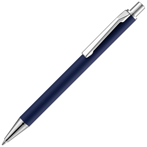 Ручка шариковая Lobby Soft Touch Chrome, синяя - рис 2.