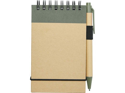 Блокнот А7 Zuse с ручкой шариковой, зеленый яркий - рис 2.