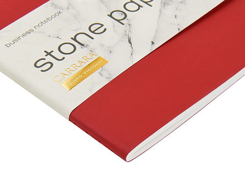 Тетрадь с каменной бумагой А5 Carrara 40 л., линейка, бордовый - рис 5.
